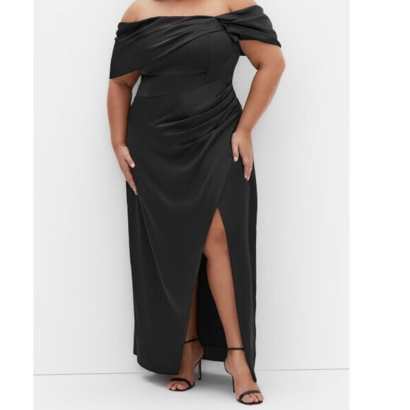 Paloma Off Shoulder Maxi Dress - black NWT - Picture 1 of 6